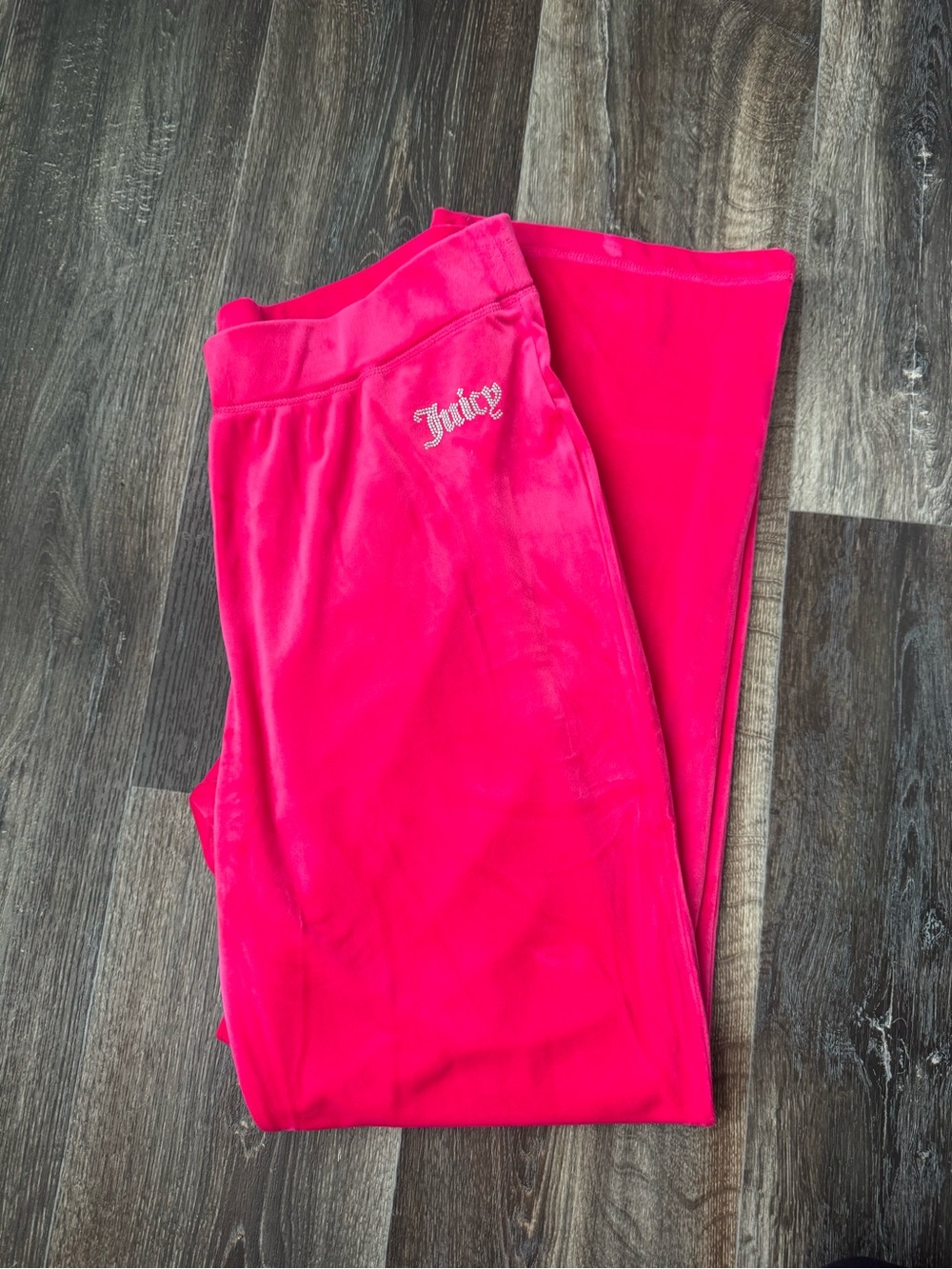 Juicy Couture Girls' Bright Pink Velour Joggers